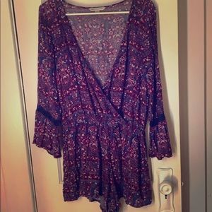 Multi colored floral romper